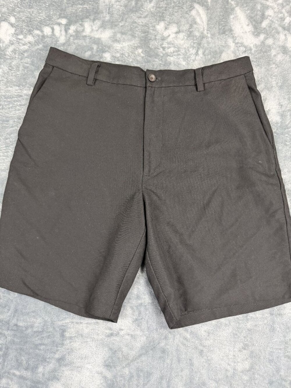 Chaps Mens Black Flat Front Shorts Size 34 Cotton Blend Casual Lightweight